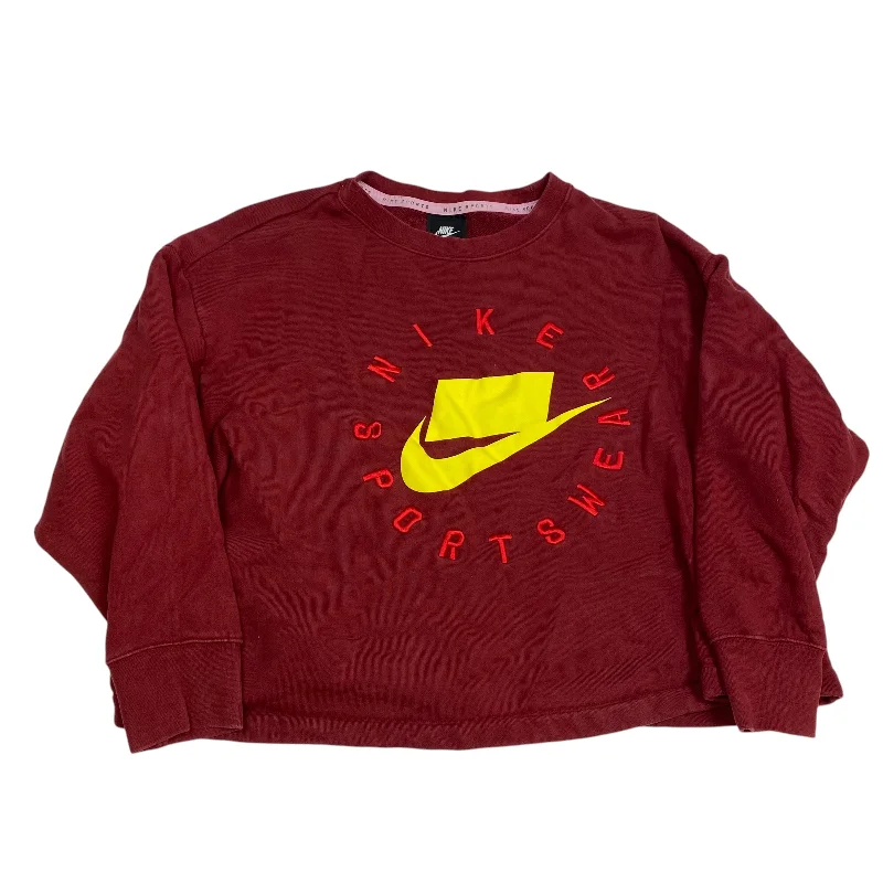 Athletic Sweatshirt Crewneck By Nike Apparel In Red & Silver, Size: Xl