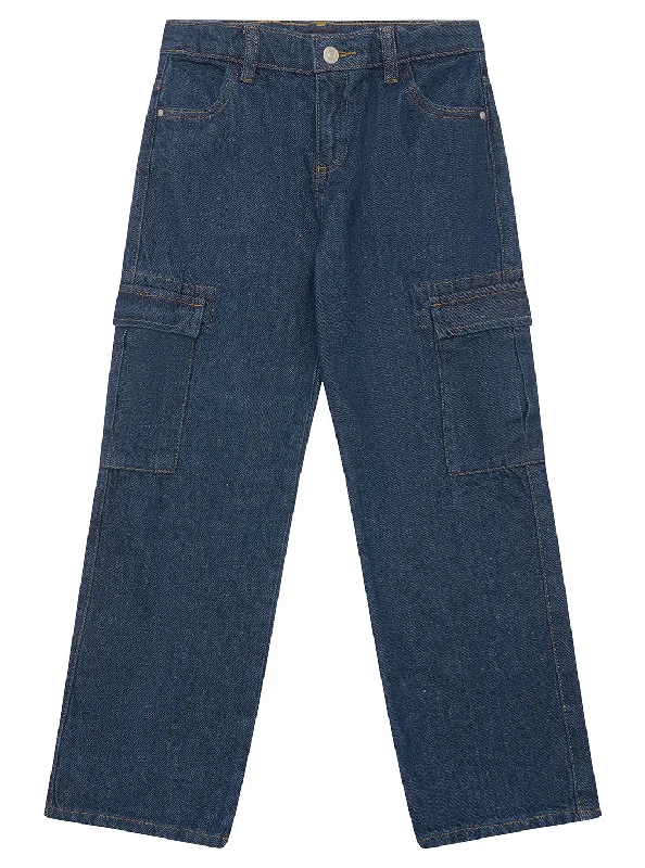 Blue Rigid Denim Cargo Pants (2-7)