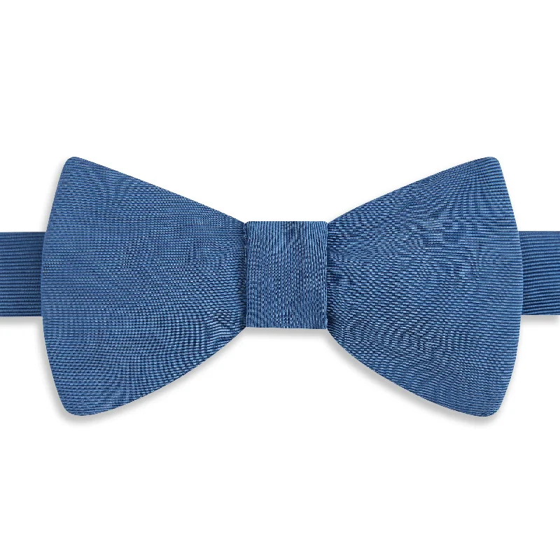 Blue Grosgrain Silk Cotton Bow Tie