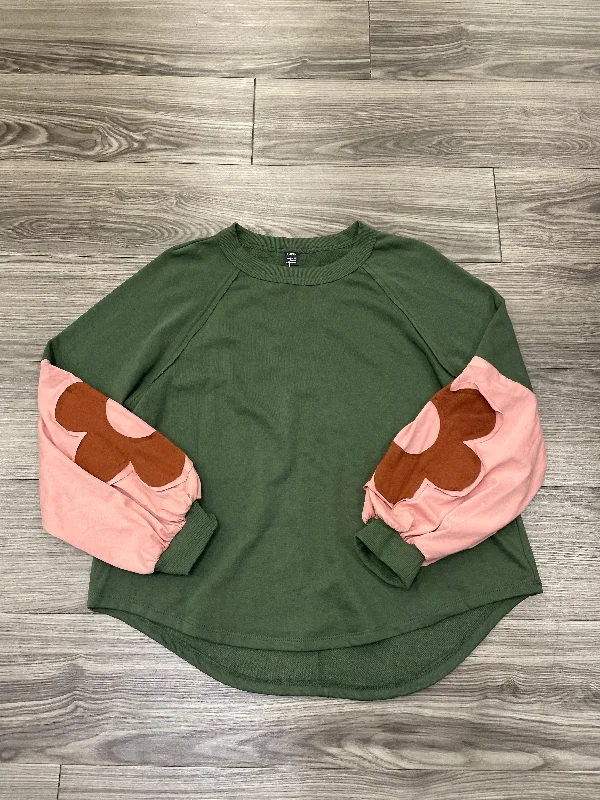 Sweatshirt Crewneck By Shein In Green, Size: L