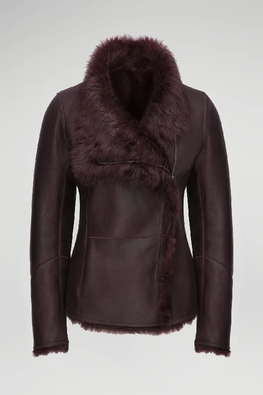 June - Bordeaux Shearling Jacket