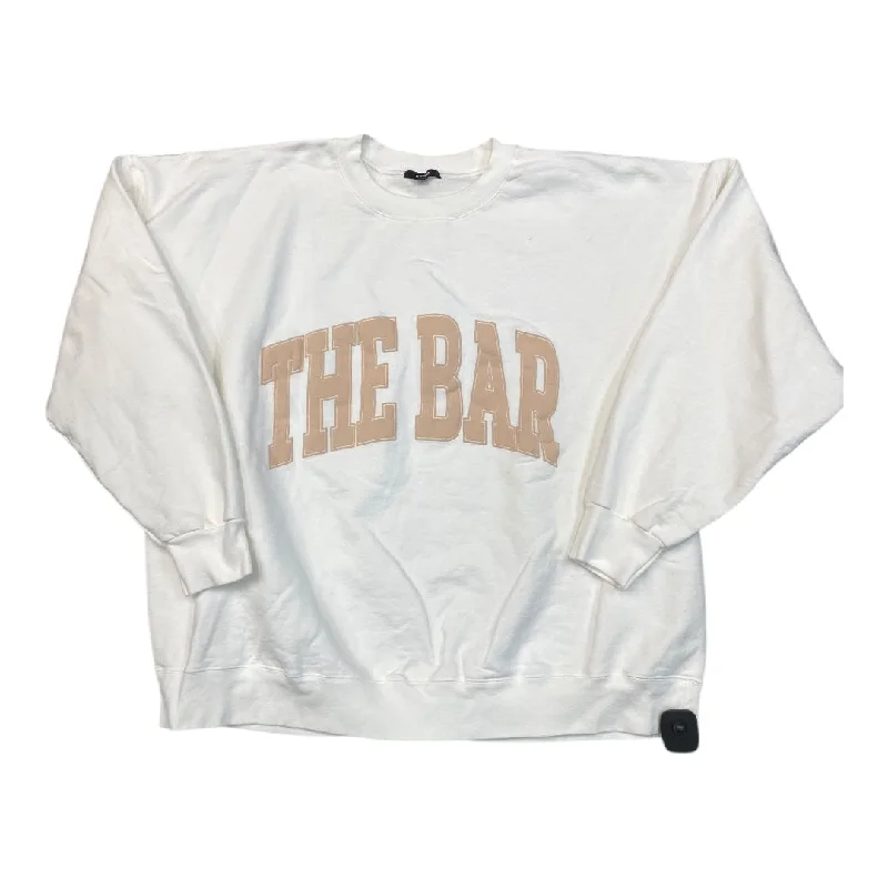 Sweatshirt Crewneck By The Bar In White, Size: 2x