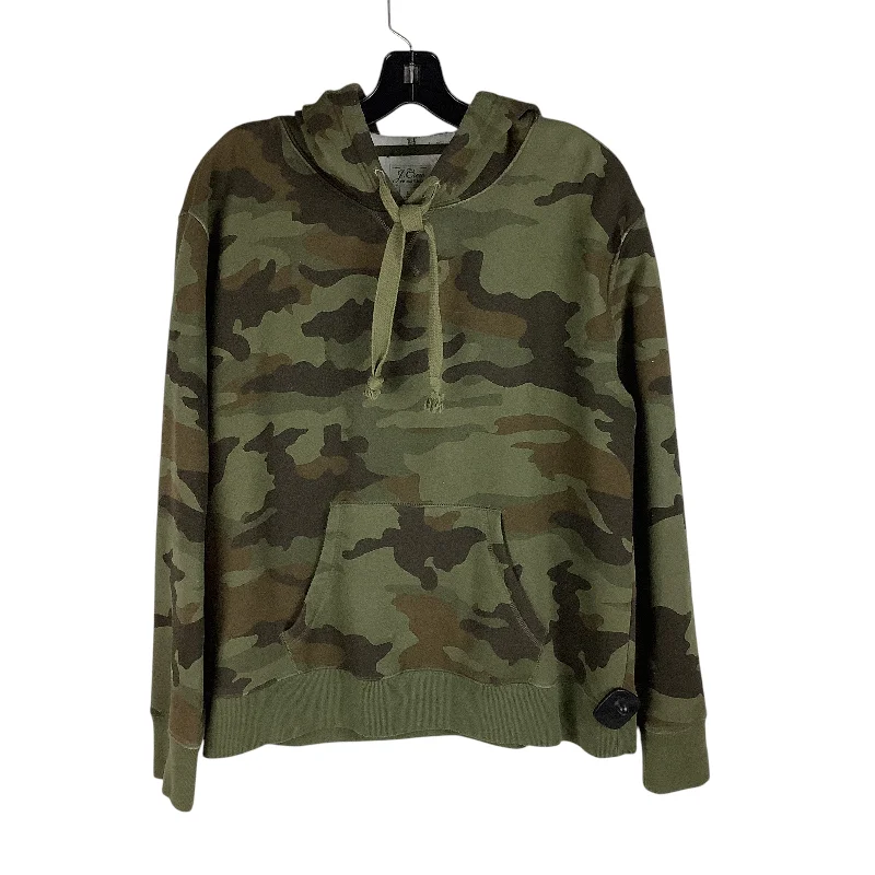 Sweatshirt Hoodie By J. Crew In Camouflage Print, Size: L