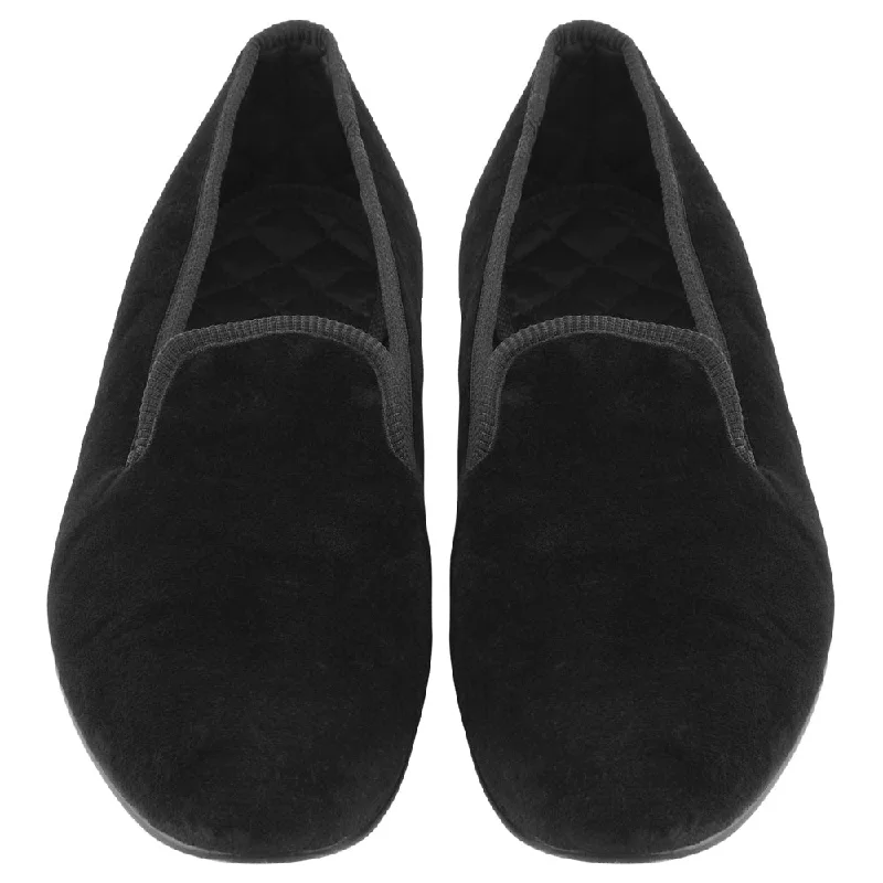 KNIGHTSBRIDGE BLACK VELVET SLIPPER