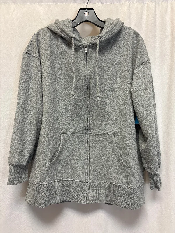 Sweatshirt Hoodie By Terra & Sky In Grey, Size: 1x