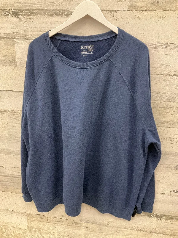 Sweatshirt Crewneck By Terra & Sky In Blue, Size: 3x