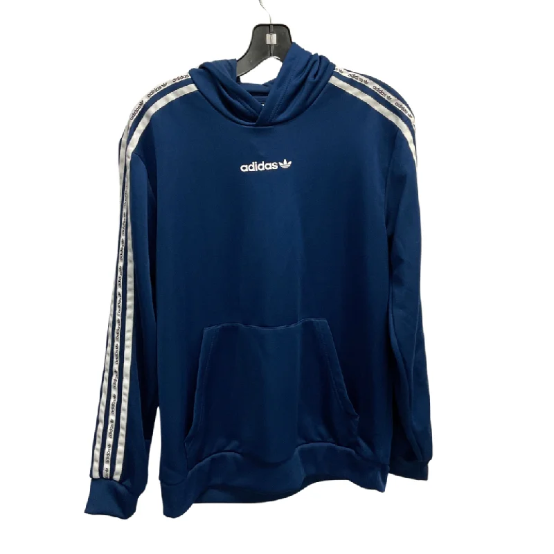 Athletic Sweatshirt Hoodie By Adidas In Blue, Size: Xl