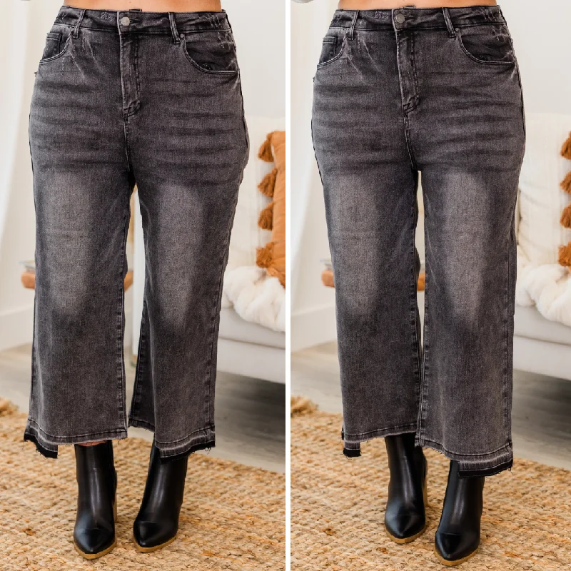 Crop It Like It's Hot Jeans, Dark Grey