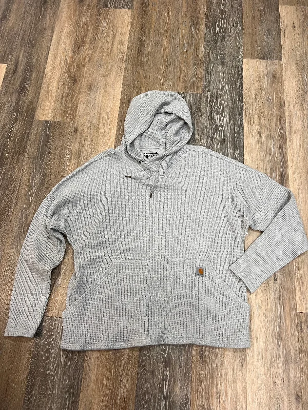 Athletic Sweatshirt Hoodie By Carhartt In Grey, Size: Xl