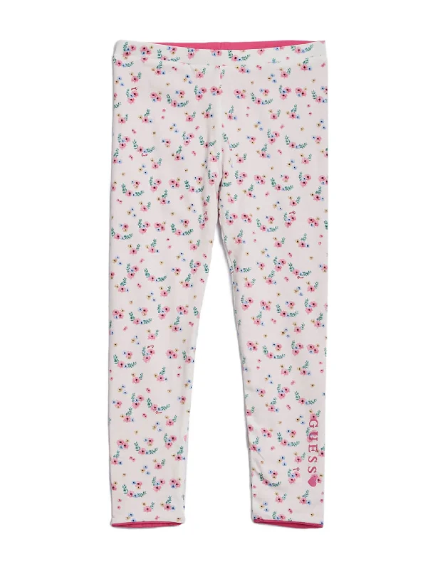 Pink Mini Flowers Reversible Leggings (2-7)