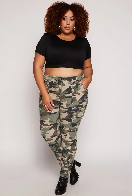 Plus Size Hyperstretch Cargo Joggers