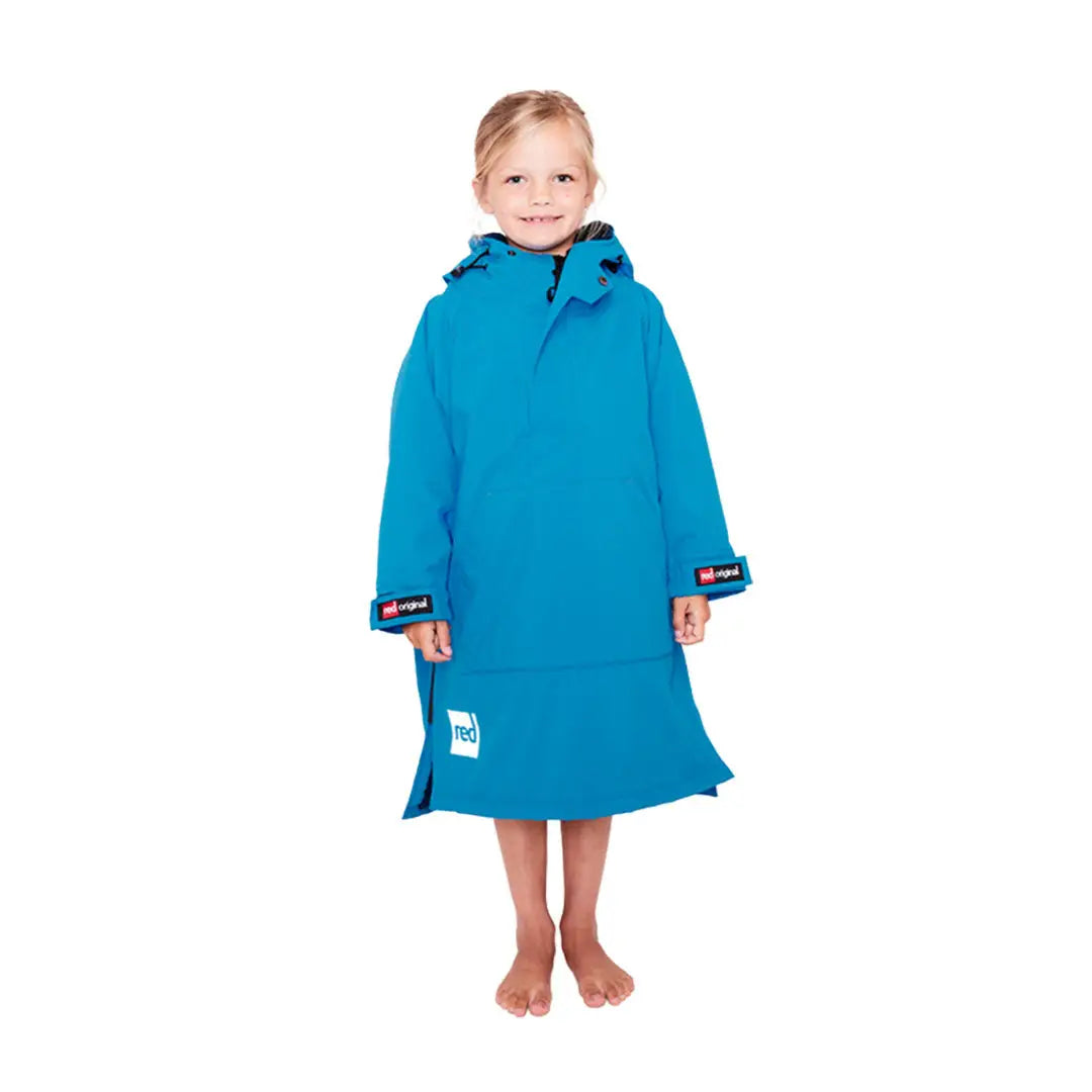 Red Kids Dry Poncho