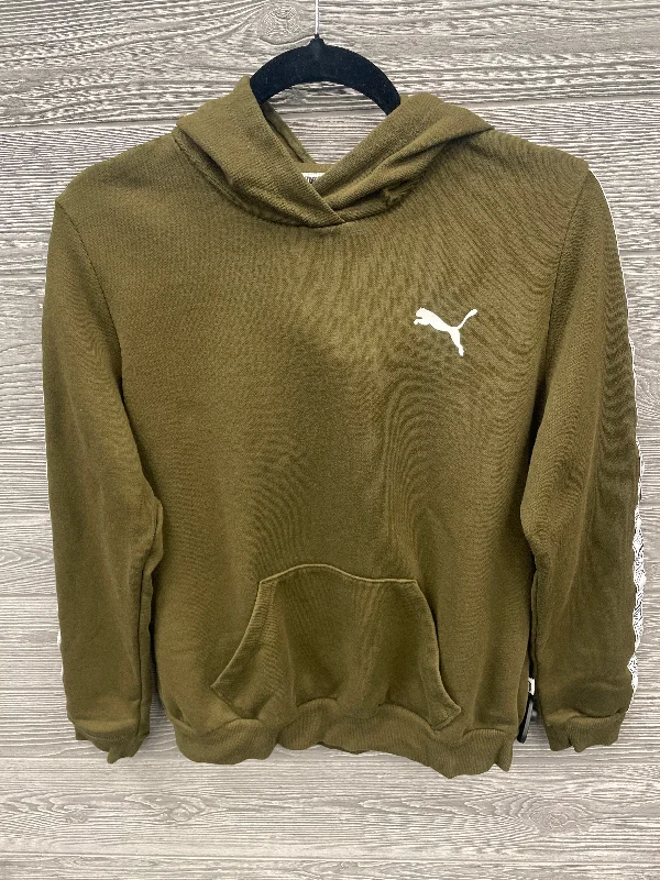 Athletic Sweatshirt Hoodie By Puma In Green, Size: L