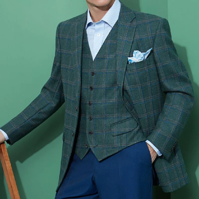 William Green and Blue Windowpane Check Jacket