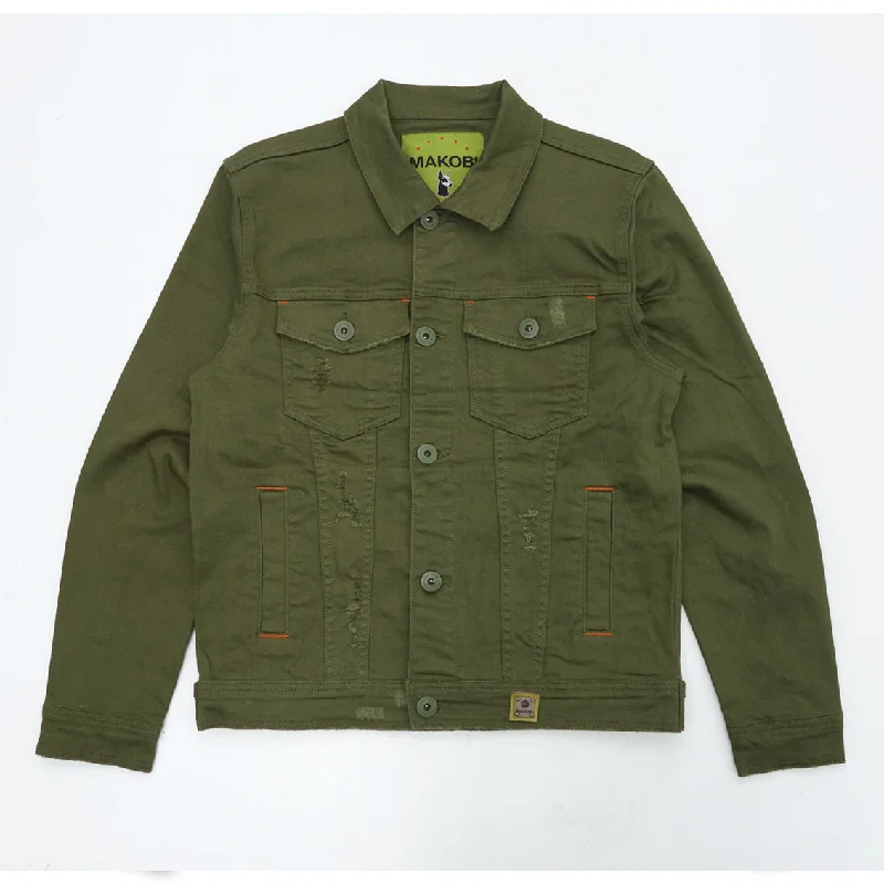 M1026 - Makobi Core Denim Jacket - Olive