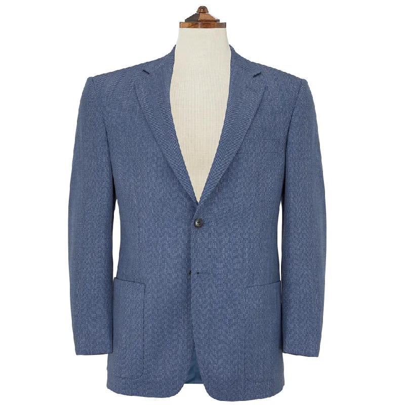 Edgar Blue Herringbone Jacket