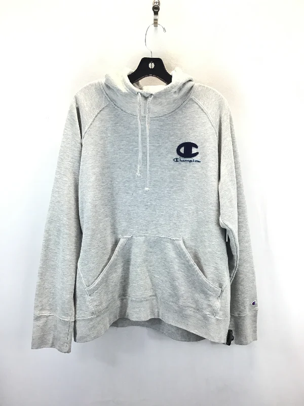 Sweatshirt Hoodie By Champion In Grey, Size: 2x