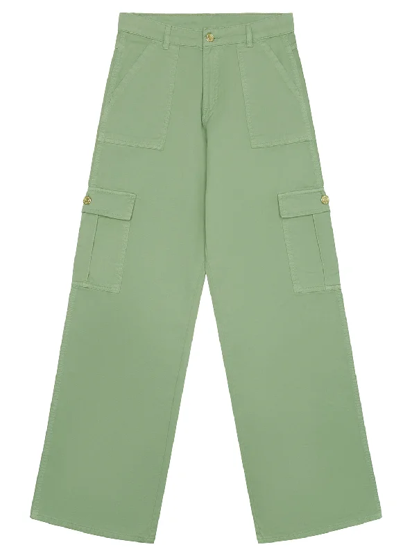 Green Twill Cargo Pants (7-16)