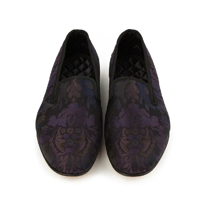 Knightsbridge Jacquard Purple Slipper