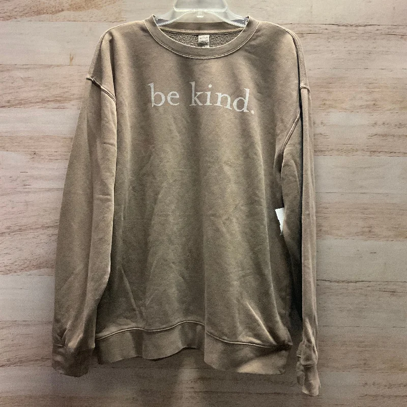 Sweatshirt Crewneck By Clothes Mentor In Brown, Size: 2X