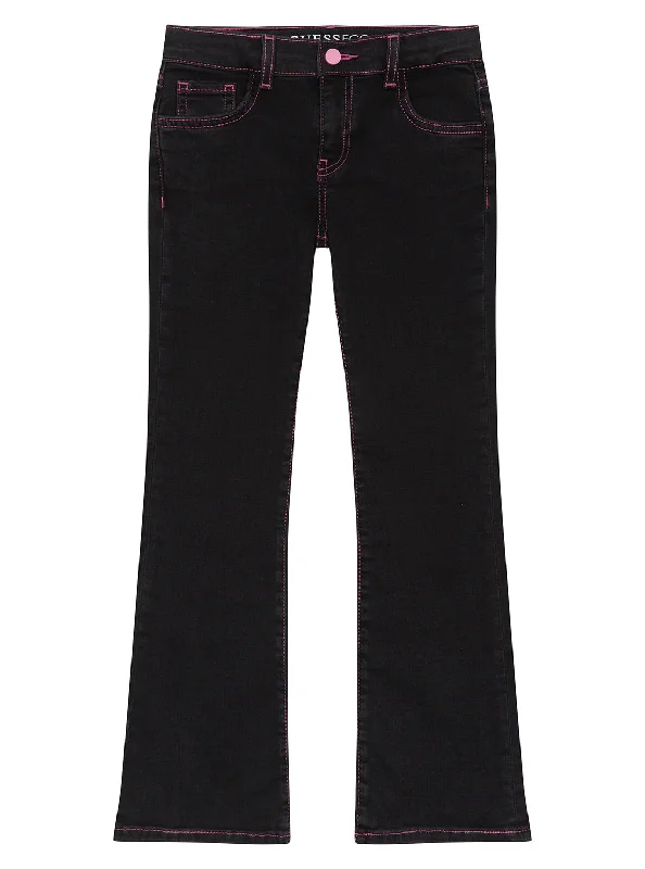 Black Denim Flare Pants (2-7)