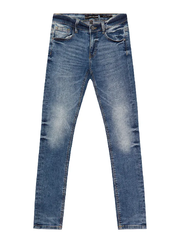 Mid-Rise Denim Skinny Pants in Medium Wash (7-16)