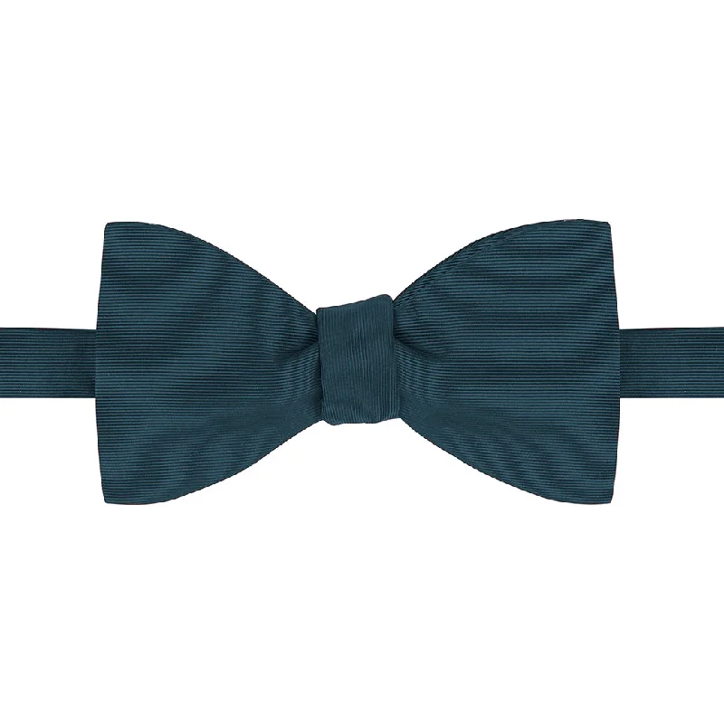 Teal Grosgrain Silk Cotton Bow Tie