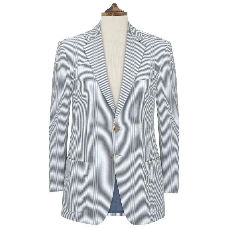 Edgar Blue White Seersucker Jacket