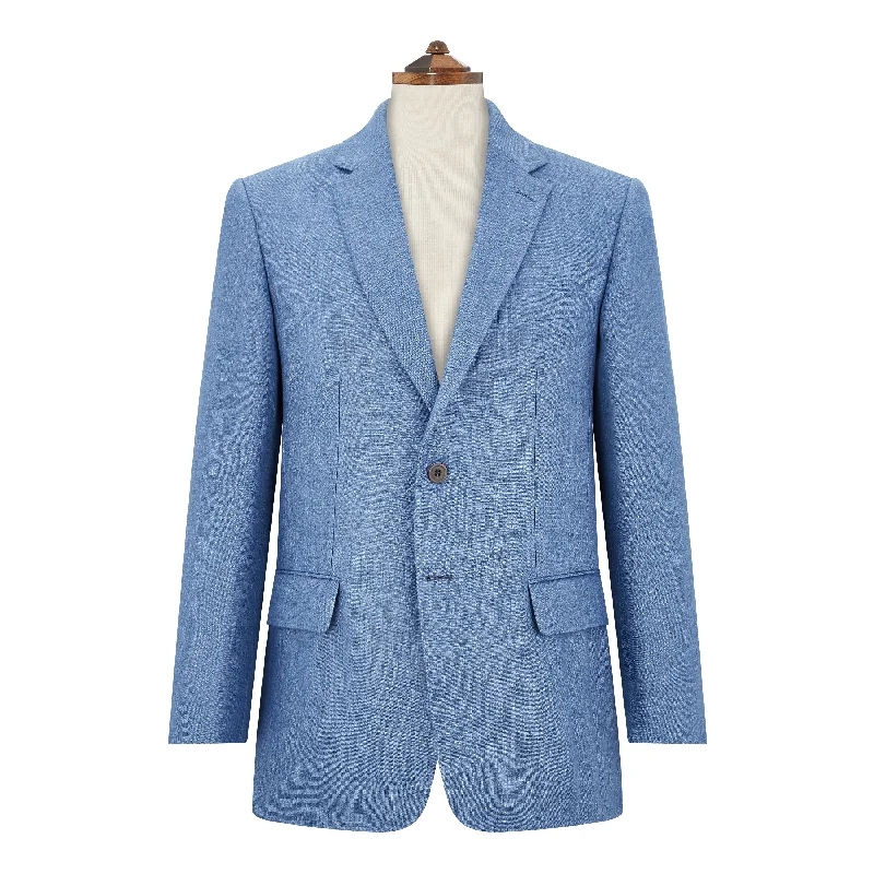 Burleigh Blue Double Faced Linen and Silk Jacket