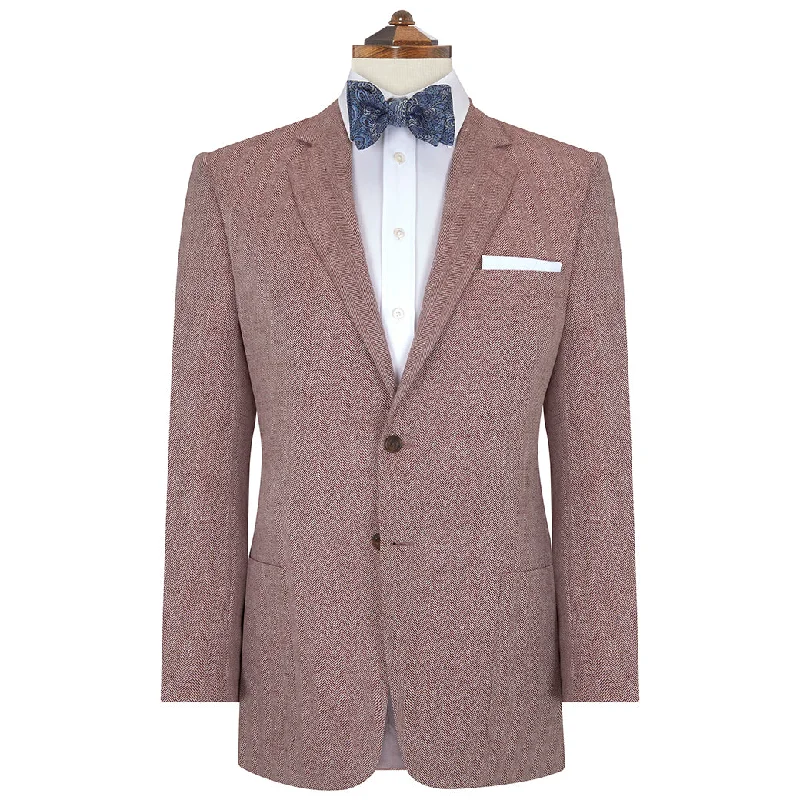 Edgar Red and White Herringbone Jacket