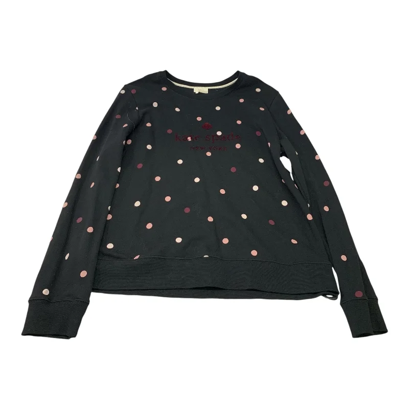 Sweatshirt Designer By Kate Spade In Black & Pink, Size: Xl