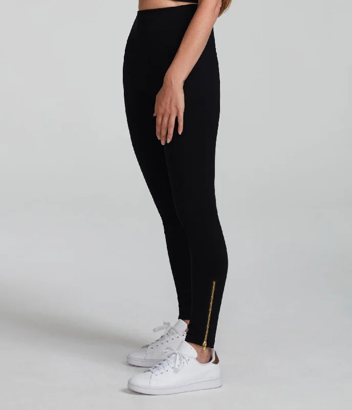 Full Length Legging With Gold Zipper