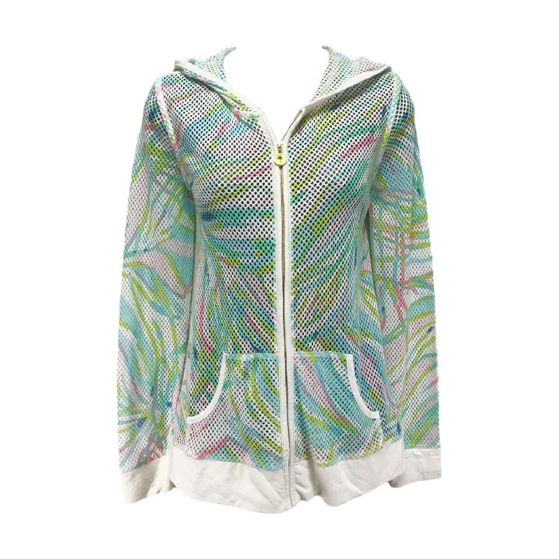 Knit Mesh Hoodie Sweatshirt Designer By Lilly Pulitzer In Multi-colored, Size: S