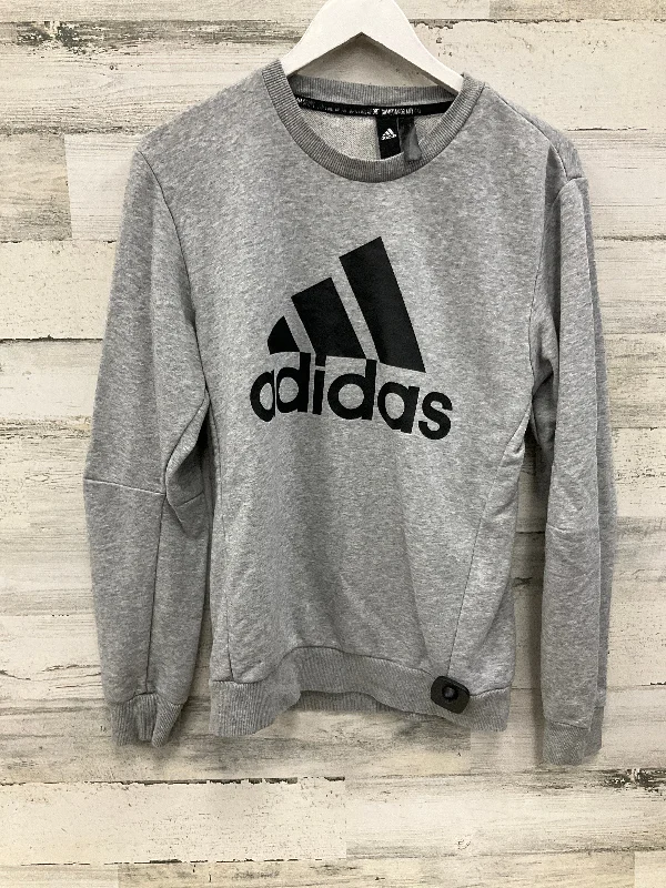 Sweatshirt Crewneck By Adidas In Grey, Size: S