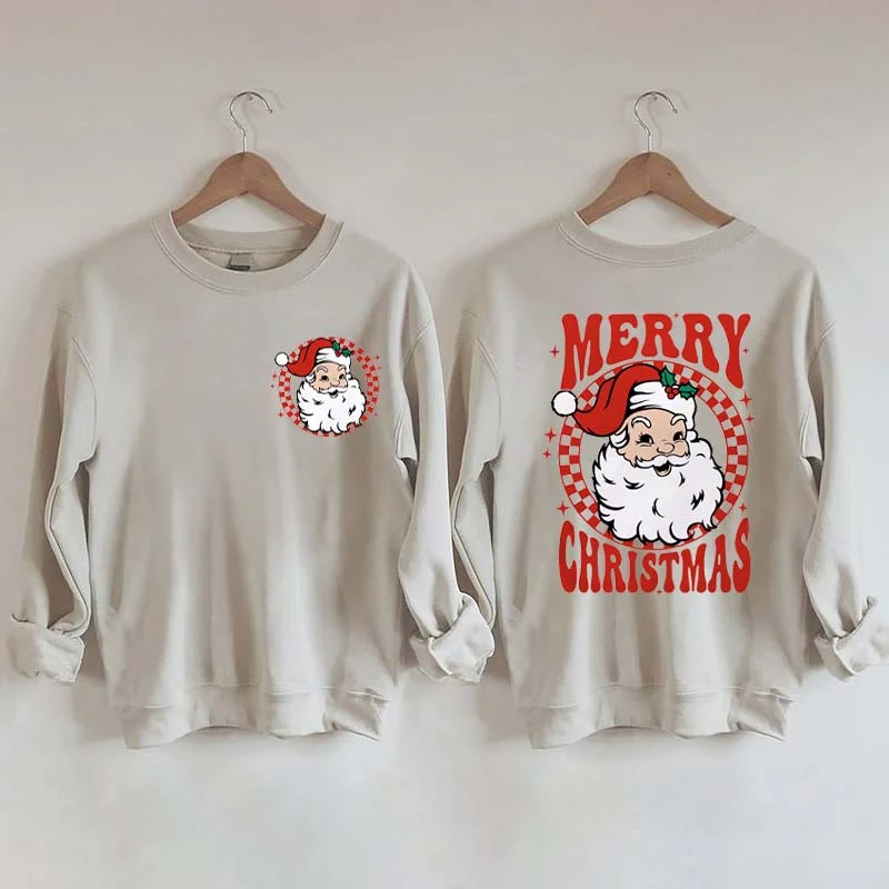 Retro Merry Christmas Santa Sweatshirt