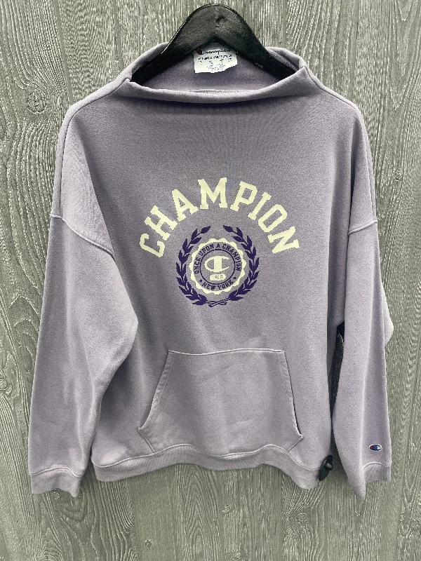 Athletic Sweatshirt Collar By Champion In Purple, Size: L