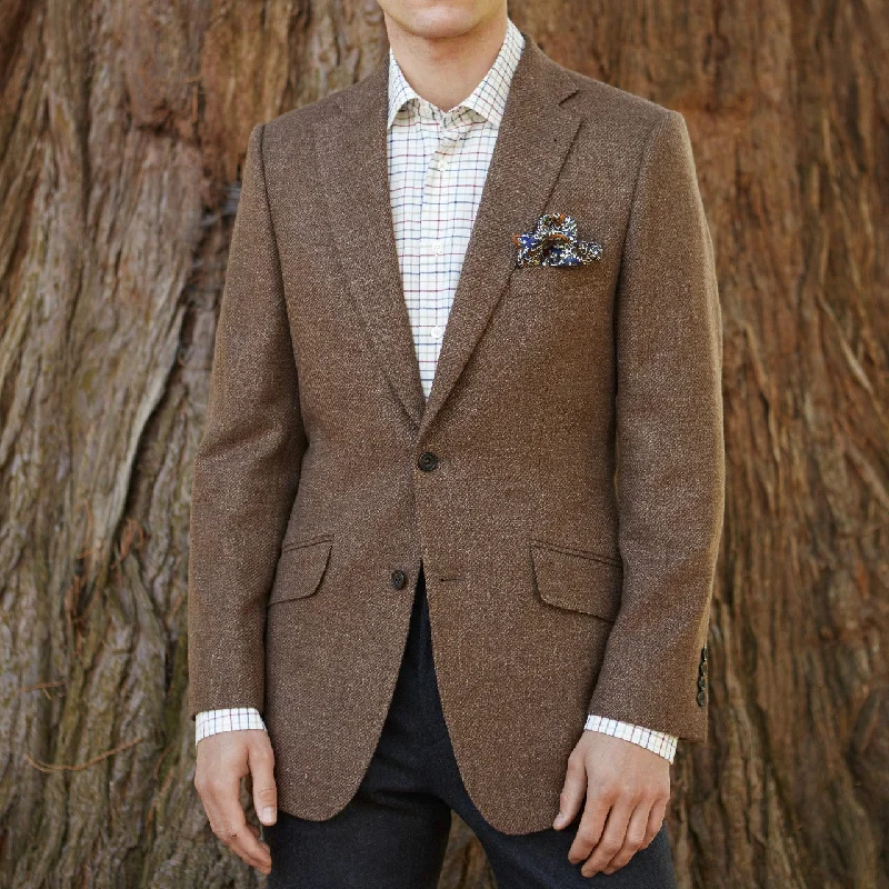 Gregory Caramel Hopsack Twill Wool Silk Jacket