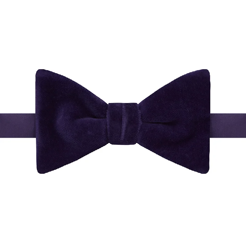 Purple Velvet Pre-Tied Bow Tie