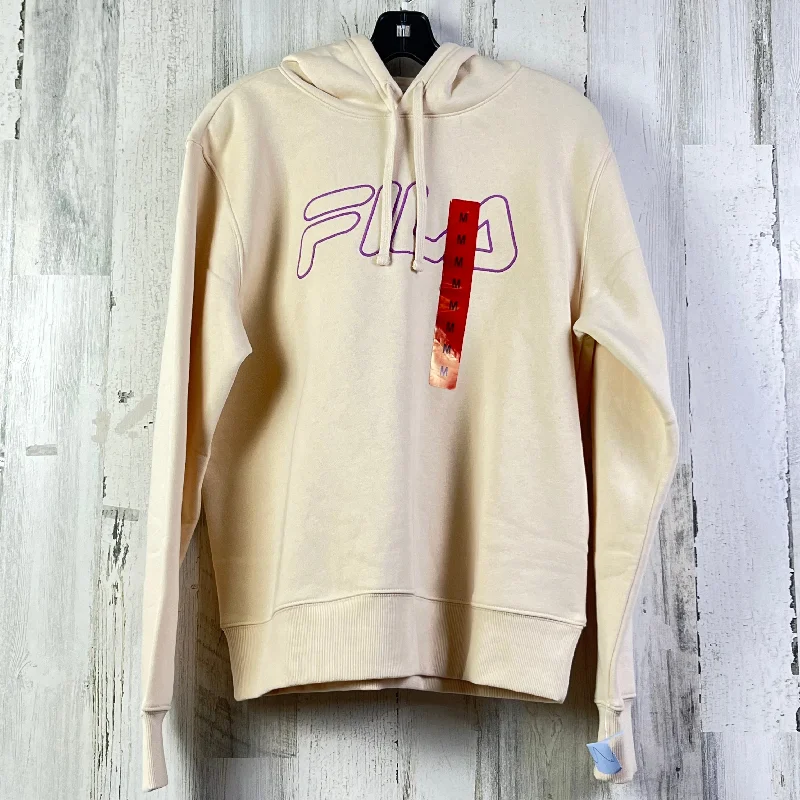 Sweatshirt Hoodie By Fila In Cream, Size: M