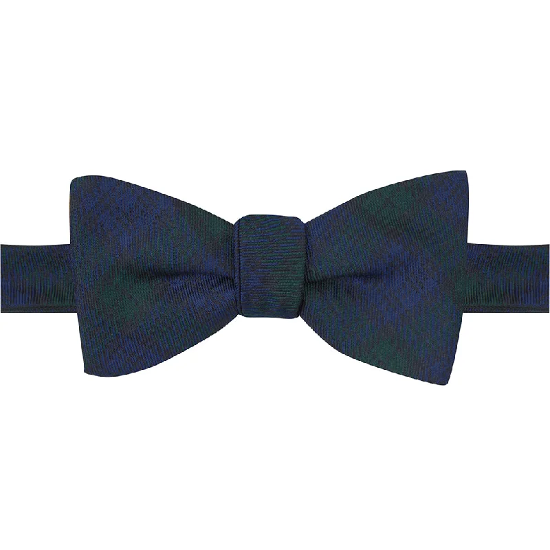 Blue and Green Tonal Tartan Woven Silk Bow Tie