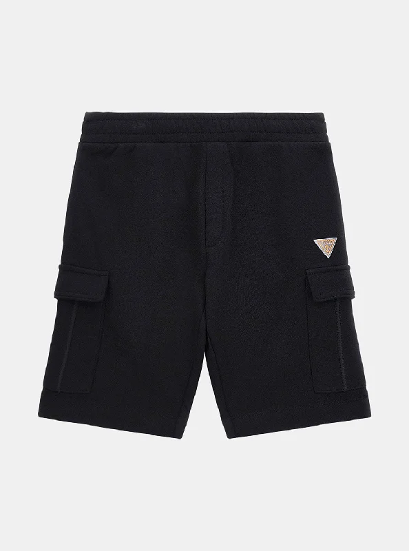 Black Woven Cargo Shorts (8-16)