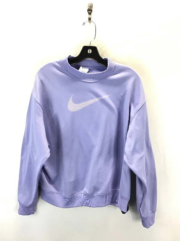 Athletic Sweatshirt Collar By Nike Apparel In Purple, Size: L