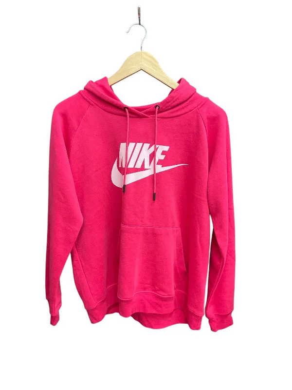 Athletic Sweatshirt Hoodie By Nike Apparel In Pink, Size: L