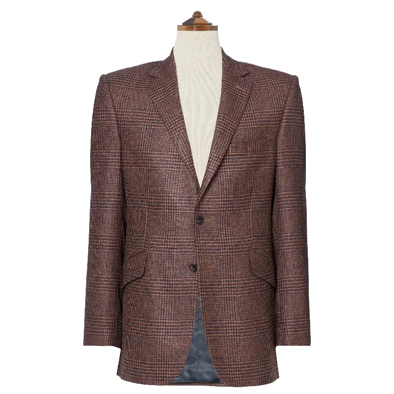 William Camel Navy and Beige Check Jacket