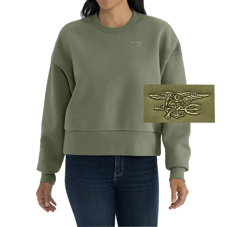 Ladies Light Olive Trident Heavyweight Sweatshirt