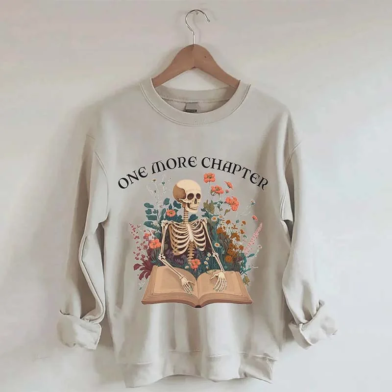 One More Chapter Skeleton Reader Sweatshirt