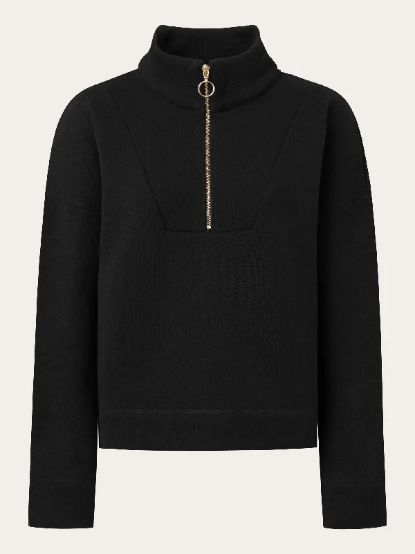 Half zip heavy sweat - Black Jet