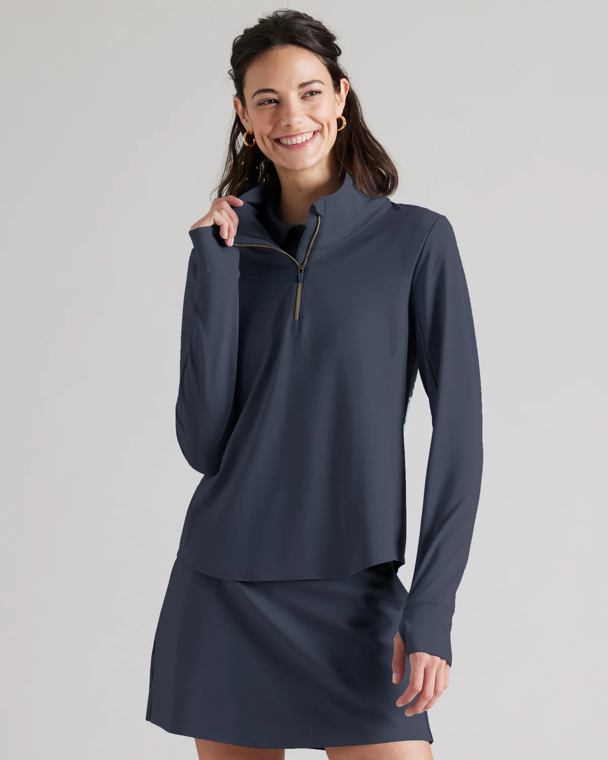 Rhone Women's Course To Court 1/4 Zip Pullover - Navy Blue