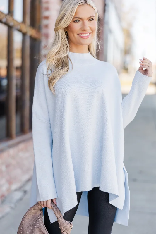 Going With You Light Blue Mock Neck Sweater