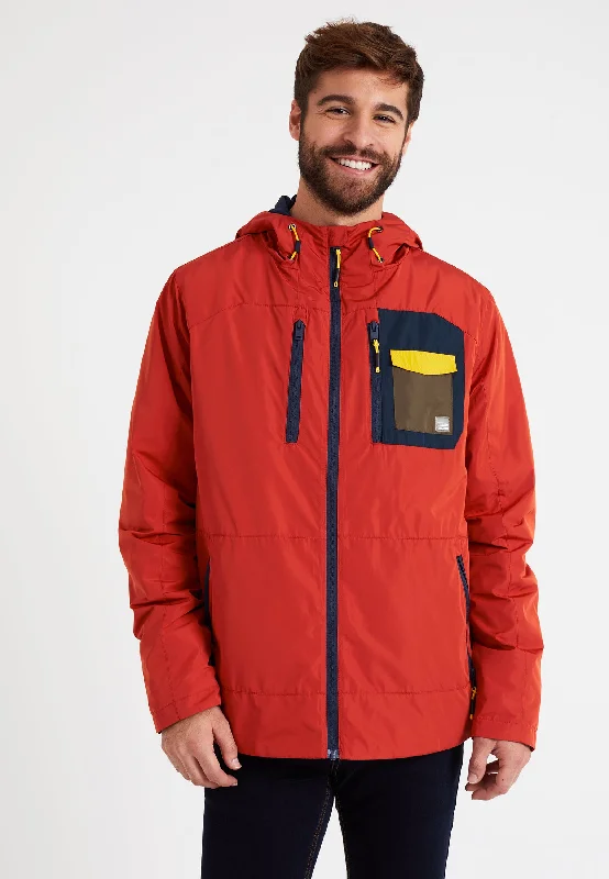 Veste homme rouge foncée zippée